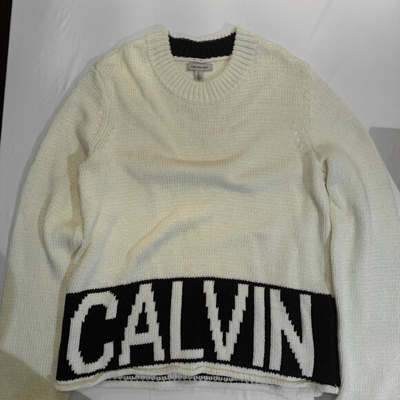 Vintage Knit Sweater Calvin Klein Women's Large Heavy Cotton - Picture 3 of 9